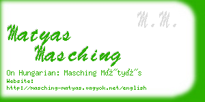 matyas masching business card